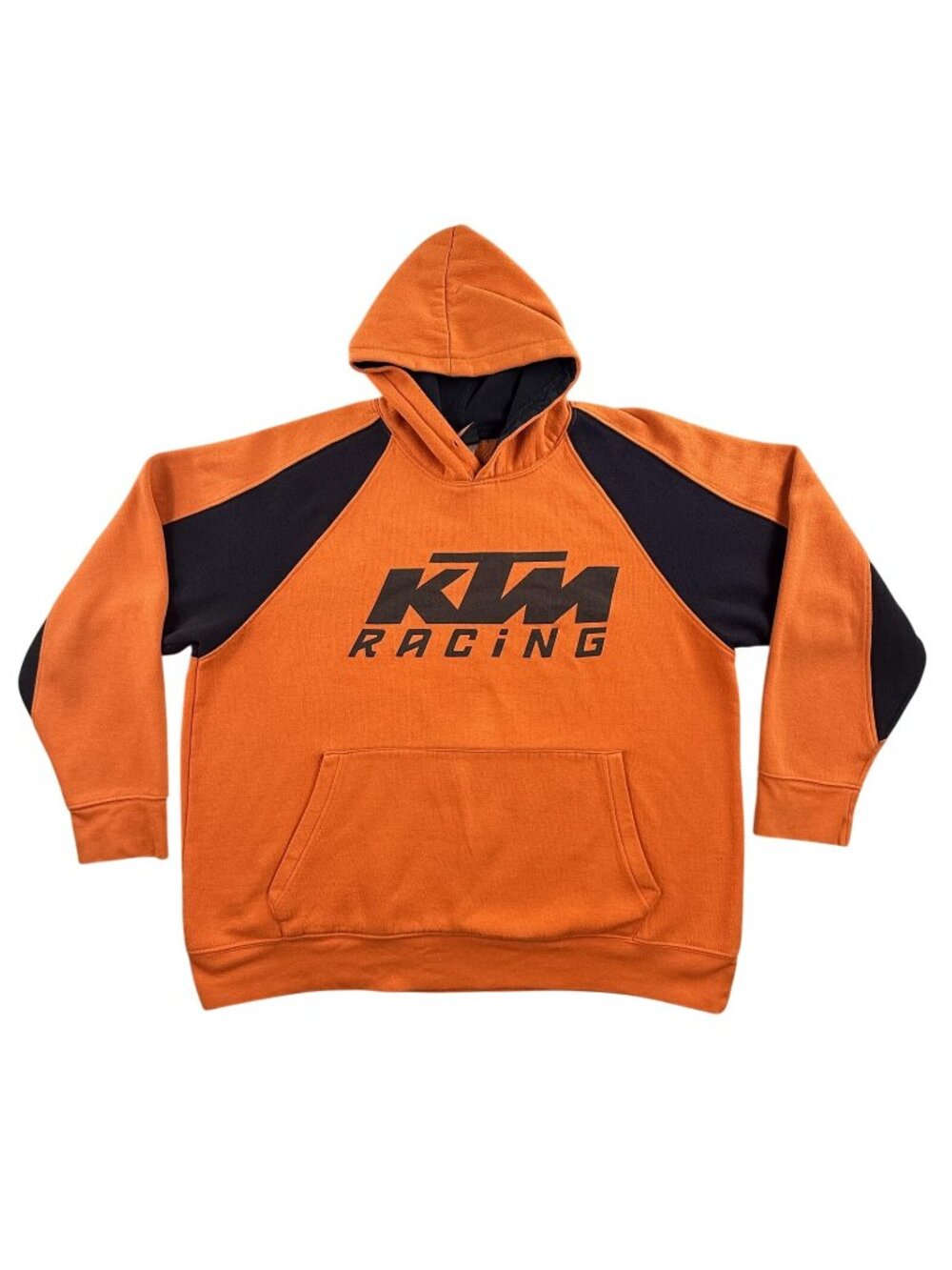 KTM Racing Hoodie Mens Large Orange Black Fleece Pullover Motorcycle Logo Moto